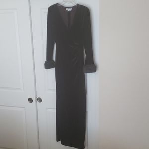 Brown Velvet Long Dress